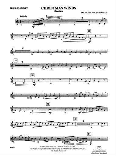Christmas Winds (Overture): 3rd B-flat Clarinet