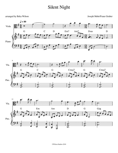 Silent Night--viola solo