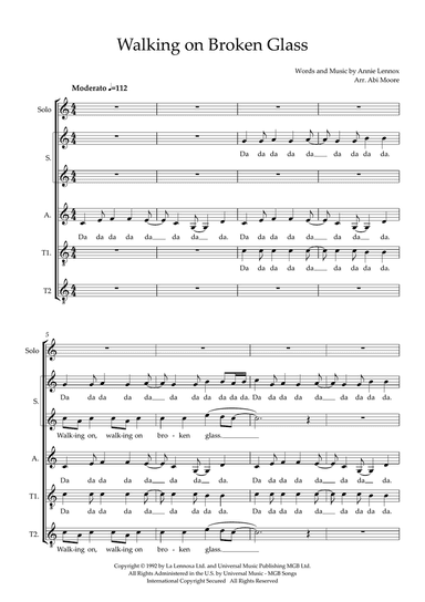Walking On Broken Glass (arr. Abi Moore)