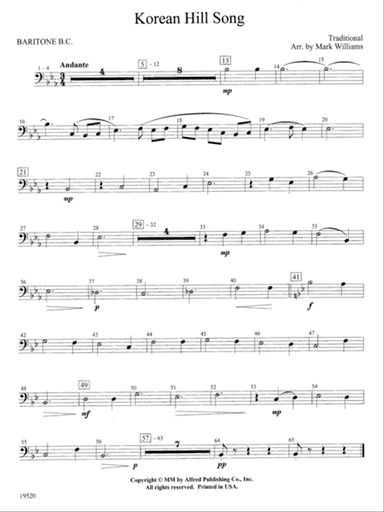 Korean Hill Song: Baritone B.C.
