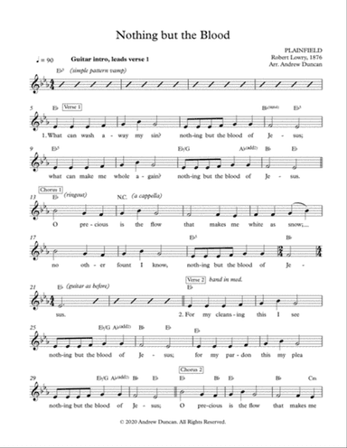 Nothing But the Blood of Jesus - up-tempo Folk Style and Congregation
