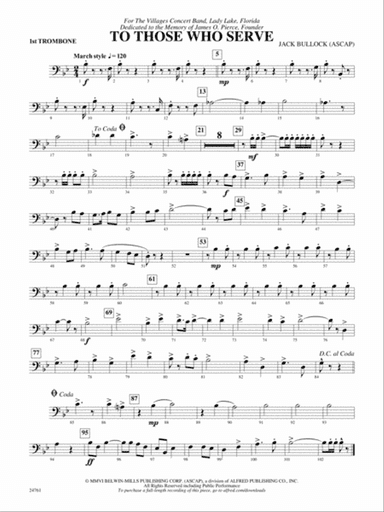 To Those Who Serve: 1st Trombone