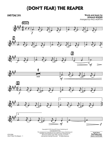 (Don't Fear) The Reaper (arr. Paul Murtha) - Baritone Sax