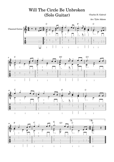 Will The Circle Be Unbroken (Solo Guitar)