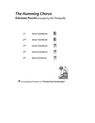 The Humming Chorus from "Madama Butterfly" for Trombone Quintet