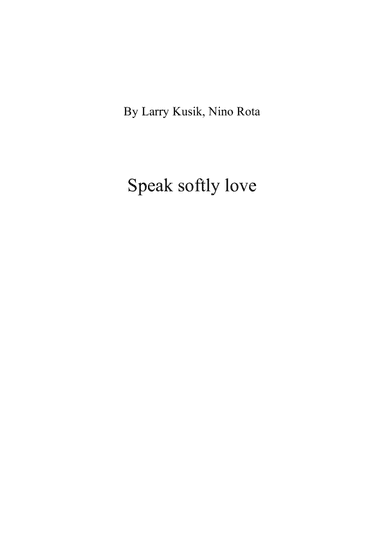 Speak Softly, Love (love Theme)