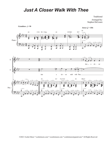 Just A Closer Walk With Thee (2-part choir - (Soprano and Tenor)