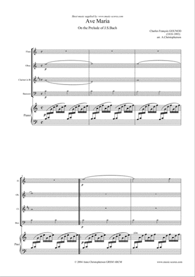 Ave Maria - Flute, Oboe, Clarinet, Bassoon and Piano