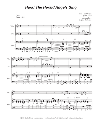 Hark! The Herald Angels Sing (Duet for Violin and Cello)