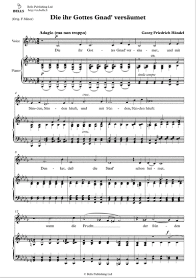 Die ihr Gottes Gnad' versaumet (B-flat minor)