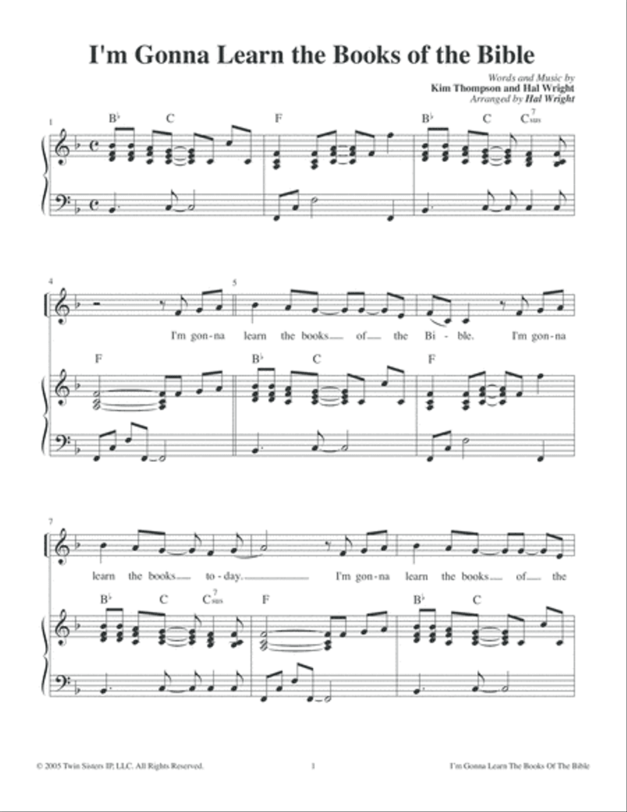 I'm Gonna Learn The Books Of The Bible