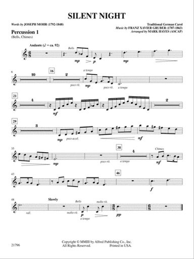 Silent Night: 1st Percussion