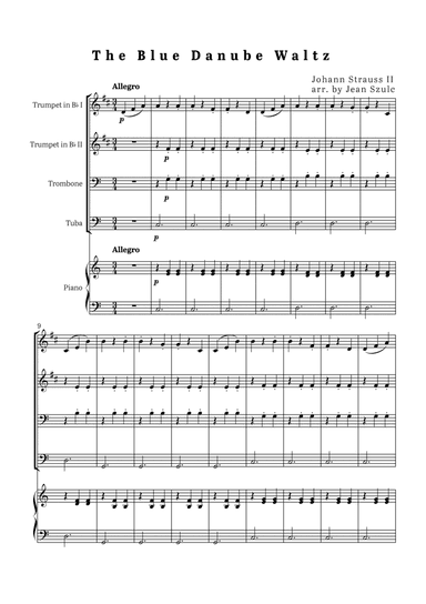 The Blue Danube Waltz - Brass Quartet and Piano