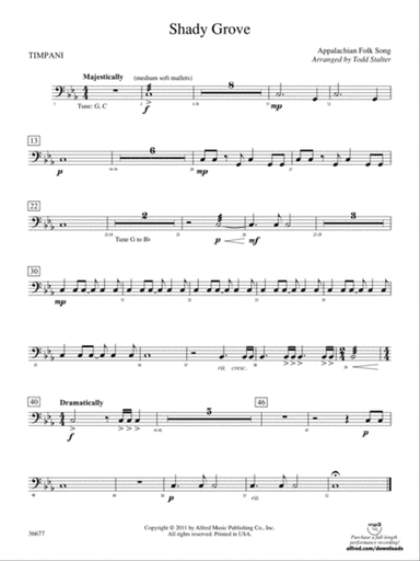 Shady Grove: Timpani