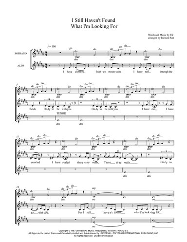I Still Haven't Found What I'm Looking For (arr. Richard Salt)