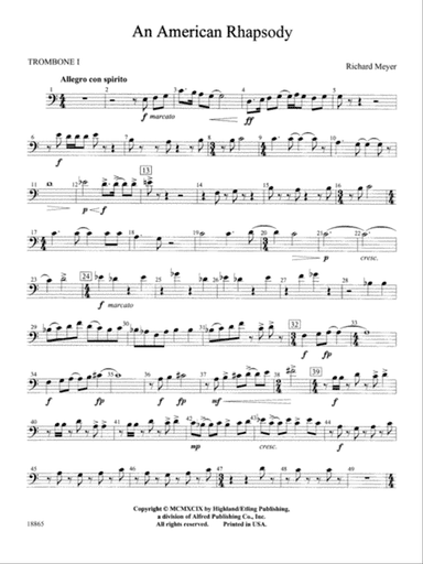 An American Rhapsody: 1st Trombone
