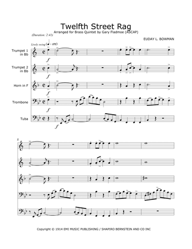 Twelfth Street Rag (vocal Version)