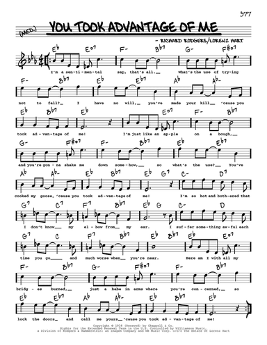 You Took Advantage Of Me (arr. Robert Rawlins)