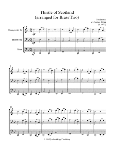 Thistle of Scotland (arranged for Brass Trio)