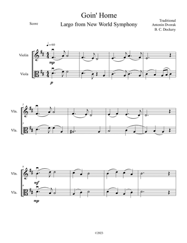 Goin' Home - Largo from New World Symphony (Violin and Viola Duet)
