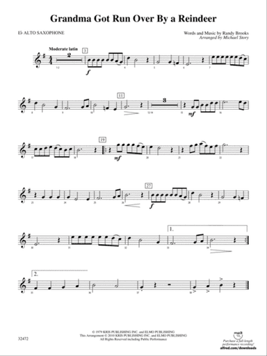 Grandma Got Run Over by a Reindeer: E-flat Alto Saxophone