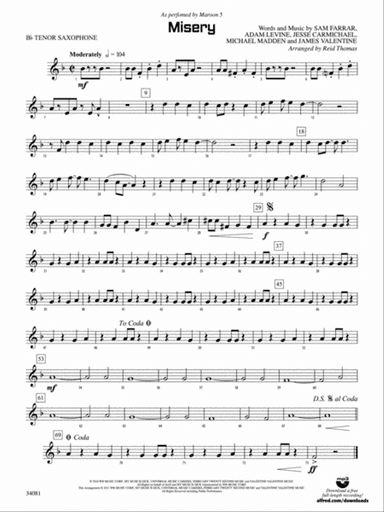 Misery: B-flat Tenor Saxophone