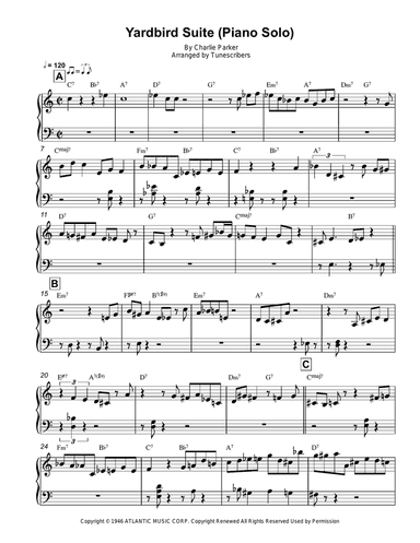 Yardbird Suite (Piano Solo)