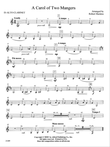A Carol of Two Mangers: E-flat Alto Clarinet