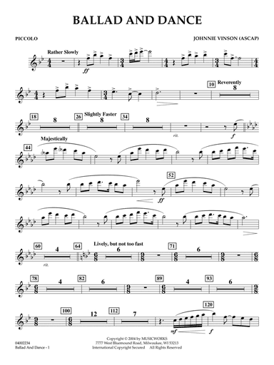 Ballad And Dance - Piccolo