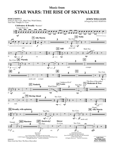 Music from Star Wars: The Rise of Skywalker (arr. Paul Murtha) - Percussion 2