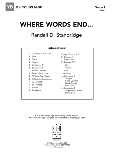 Where Words End...: Score