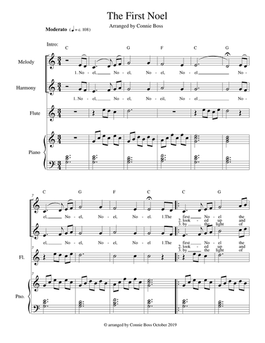 The First Noel - vocal duet flute and piano