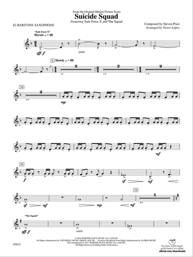 Suicide Squad: E-flat Baritone Saxophone