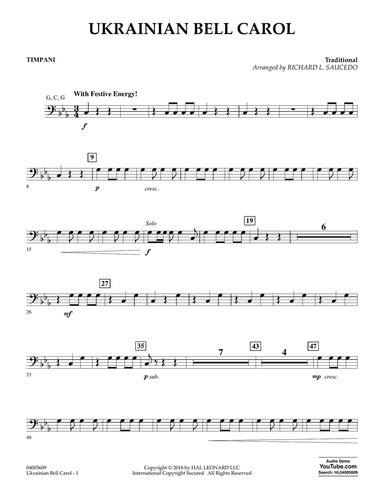 Ukrainian Bell Carol - Timpani