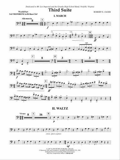 Third Suite (I. March, II. Waltz, III. Rondo): (wp) 3rd B-flat Trombone B.C.