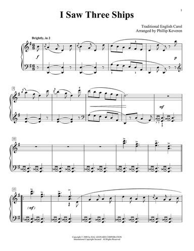 I Saw Three Ships (arr. Phillip Keveren)