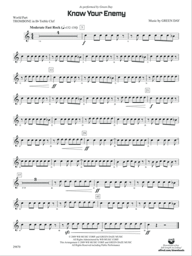 Know Your Enemy: (wp) 1st B-flat Trombone T.C.