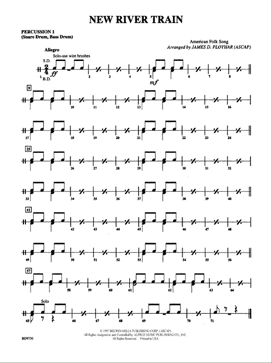 New River Train (American Folk Song): 1st Percussion