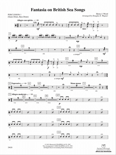 Fantasia on British Sea Songs: 1st Percussion