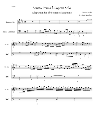 Sonata Prima à Sopran Solo