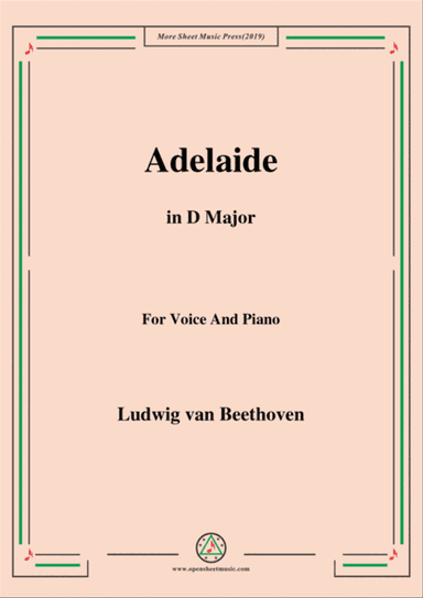 Beethoven-Adelaide in D Major,for voice and piano
