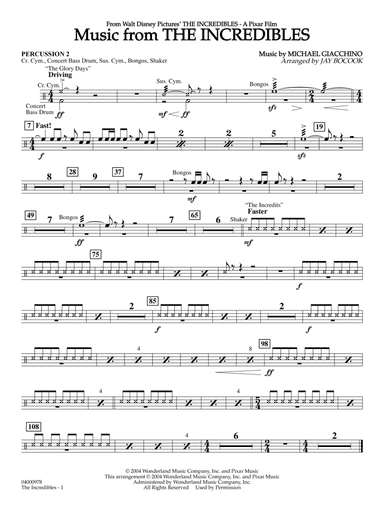 Music from The Incredibles (arr. Jay Bocook) - Percussion 2