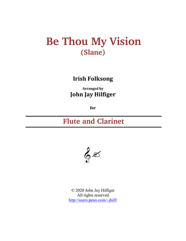 Be Thou My Vision for Flute and Clarinet