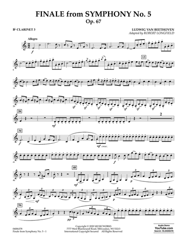 Finale from Symphony No. 5 (arr. Robert Longfield) - Bb Clarinet 3
