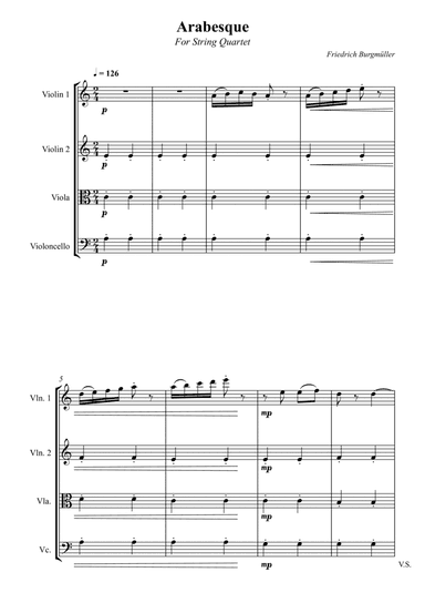 Arabesque For String Quartet
