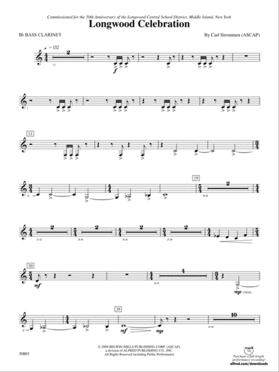 Longwood Celebration: B-flat Bass Clarinet