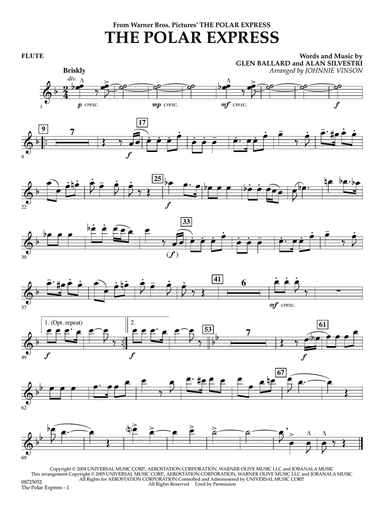 The Polar Express (Main Theme) (arr. Johnnie Vinson) - Flute