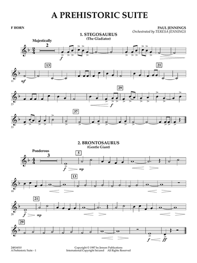 A Prehistoric Suite - F Horn