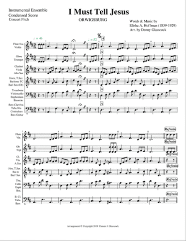 I Must Tell Jesus (Inst. Ensemble)