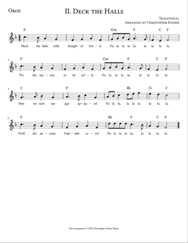 Deck the Halls for Oboe